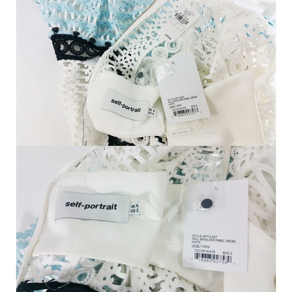 SELF-PORTRAIT Frill Shoulder Panel Lace Mini - Picture 4 of 8